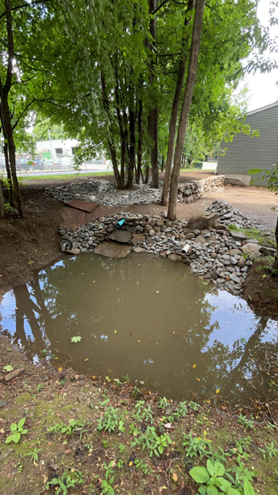 Pond construction on Oxford MA
